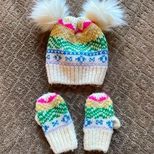 Toddler winter hat and gloves